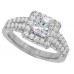 2.71 CT Women's Princess Cut Diamond Engagement Ring